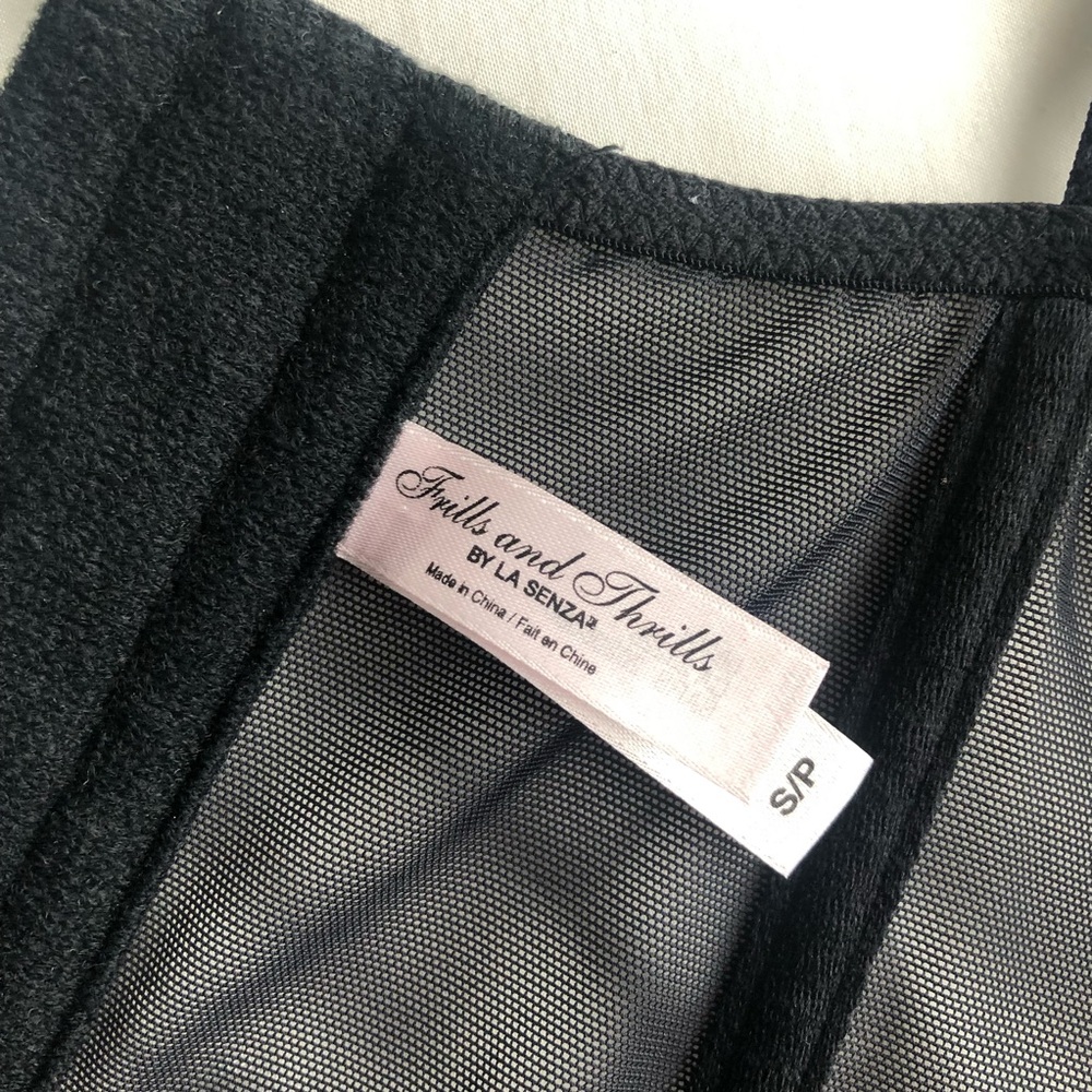La SENZA Black Sheer Corset with Polka Dot Design - Picture 7 of 9